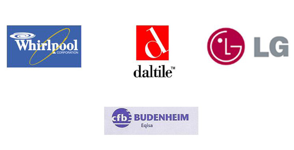 Whirpool, Kohler, LG, Daltile, Grupo Materias Primas, International.